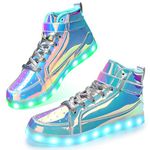 Padgene Women's Men's LED Lights Up Trainers Unisex Luminous Flashing Shoes USB Charging Lace Up Couples Boots Gift for Party Dance Halloween Christmas New Year