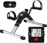 TABEKE Under Desk Bike Pedal Exerciser, Foldable Mini Exercise Bike for Leg and Arm Workouts, Fully Assembled Desk Bike Peddler Machine for Seniors with Clear LCD Display 20230228
