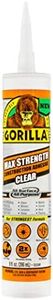 Gorilla Max Strength Clear Construction Adhesive, 9 Ounce Cartridge, Clear, (Pack of 1)