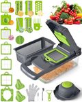 TINDTOP Vegetable Chopper and Slicer Dicer for Kitchen, Onion Chopper Potato Cutter Food Chopper Veggie Chopper Salad Maker Dicing Machine Potato Fruit Chopper with Container (26 in 1)