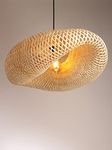 Habere India-All the Cultures Fabricating India Bamboo Lampshade | Bamboo Pendant Lights | Boho Lampshade | Cane Lampshade | Rattan Lamp Shade | Wicker Lamps (Length 60 CM, Width 41 CM, Height 22 CM)