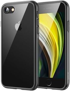 JETech Case for iPhone SE 3/2 (2022/2020 Edition), iPhone 8 and iPhone 7, 4.7-Inch, Non-Yellowing Shockproof Phone Bumper Cover, Anti-Scratch Clear Back (Black)