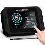 ECO-WORTHY 300A Battery Monitor with Hall Sensor,9-80V Battery Montior for Li-ion/LiFePO4/AGM/Gel Battery in Cart/RV/Solar System