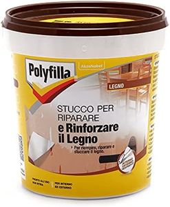 POLYFILLA STUCCO PER LEGNO, Ripara e rinforza il legno, Riempitivo per Interno ed Esterno, in Pasta GRIGIO CHIARO 1KG