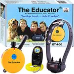 Bundle of 2 items – E-Collar – ET-400 – 3/4 Mile Rechargeable Remote Waterproof Trainer Educator - Static, Vibration and Sound Stimulation collar with PetsTEK Dog Training Clicker