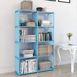 BEMITH Book Self – 8 Layer Portable Book Shelf, Kids Books Racks for Home Plastic, Bookshelf for Home, Book Shelves, Book Stand, Book Organizer, Book Rack for Study Room/Library/Bedroom(Blue)