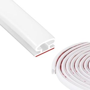 8M D-Shape Rubber Weather Stripping Door Seal Strip,Rubber Self-Adhesive Backing Door Windows Weatherstripping Soundproofing for Door Frame Insulation Large Gap,White