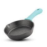 BERGNER Eco Cast Iron 15cm Skillet, Pre-Seasoned Loha Frypan, Even Heat Distributor, Retains Heat to Enhance Flavor, Comes with Silicone Sleeve, Healthy Cooking - Induction Base and Gas Stove Ready