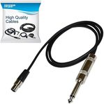 HQRP 2.5ft 4-Pin Mini Connector (TA4F) to 1/4" Connector Instrument Cable for Shure PGX-D/GLX-D/QLX-D/ULX-D Digital Wireless Systems + HQRP Coaster