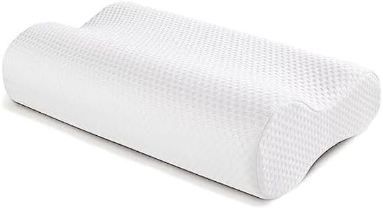 RIPPLE Memory Foam Pillow, Ergonomic Sleep Neck Support Contour Pillow, Orthopedic Neck Pillow for Side, Back and Stomach Sleepers with Washable Pillows Cover 60 * 30 cm (Pure White)