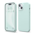 elago Liquid Silicone Case Compatible with iPhone 15 Case, Premium Silicone, Full Body Protective Cover [4 Layer Shockproof Structure], Anti-Scratch Soft Microfiber Lining (Mint)