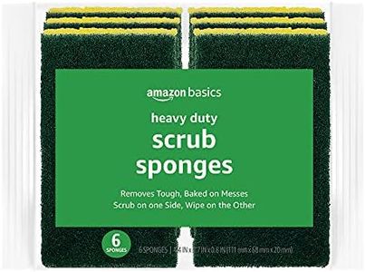 Amazon Basics Heavy Duty Sponges, 6 Count, Yellow/Green