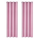 Deconovo Pink Blackout Curtains Solid Thermal Insulated Eyelet Curtains for Nursery 46 x 54 Inch Pink 2 Panels