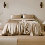 LILYSILK Silk Sheets Set 4 Piece, Flat Sheet Fitted Sheet Two Pillowcases, 19 Momme 6A Grade 100% Mulberry Silk, Luxury Hypoallergenic Soft Bedding Sets, (Taupe, King)