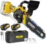 8 inch Mini Chainsaw Cordless, with 2X3.0Ah Large Batteries, Brushless Electric Handheld Chain Saw, Auto Oiler, Lightweight, Portable with Case, Powerful and Easy for Trimming and Pruning 2024 NEW