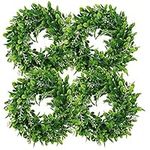 LSKYTOP 4 Pack Boxwood Wreath Round
