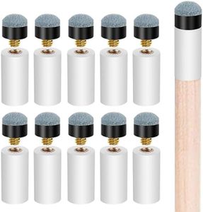 QEEGO 10 Sets Billiard Cues Tips Replacement with White Pool Cue Stick Ferrules, billiard cues tips, Screw On Pool Cue Tips Pool cue Tips Replacement kit, 12mm/13mm (Blue)