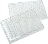 Celltreat 229195 96 Clear Polystyrene Well Tissue Culture Plate with Lid, Sterile, 0.33 cm2 Cell Growth Area, Flat Bottom, Individual Pack (Pack of 50)