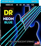 DR Strings HI-DEF NEON™ - BLUE coloured Bass Strings: 5-String Medium 45-125