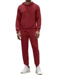 COOFANDY Men's Tracksuit 2 Piece Hoodie Sweatsuit Sets Casual Athletic Jogging Suits, Wine Red, Large