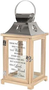 Carson Home Accents Walk Beside Us Memorial Remembrance Battery Powered Flameless Lantern with Automatic Timer, Wood/Silver