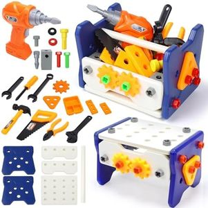 Kids Tool Set, 56PCS Tool Kit for Kids with Electric Drill, Toddler Take Apart Toys, STEM Montessori Educational Preschool Toys, Birthday Easter Family Day Gifts for Kids Boy Girls