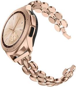 TOYOUTHS Compatible with Samsung Galaxy Watch 7/FE/6/5/4 40mm 44mm Bands, 20mm Metal Strap for Galaxy Watch 6 Classic 43mm 47mm/Watch 5 Pro 45mm/Watch 4 Classic/Watch 3 41mm/Active 2, Copper Gold