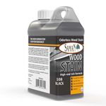 SamaN Interior Water Based Wood Stain - Natural Stain for Furniture, Moldings, Wood Paneling, Cabinets (Black TEW-108-32, 32 oz)