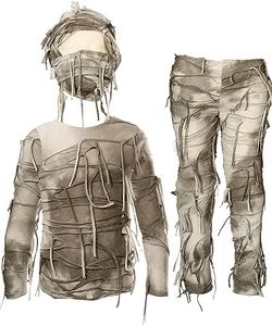 Liitrsh Halloween Mummy Costume for Kids Halloween Mysterious Mummy Costume DIY Mummy Costume for Boys Girls Cosplay Party (7-9 Years Old)