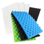 LTWHOME Value Pack of Large DIY Poly Coarse Fine Foam Filter Pads Set Compatible with Aquarium Pond (Pack of 7)