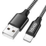 RAVIAD iPhone Charger Cable 3M/10FT [MFi Certified] Nylon Braided Lightning Cable Fast Charging & Sync iPhone Charger for iPhone 14 13 12 11 Pro Max 13 12 Mini X XS XR 10 8 8 7 Plus 6 6s 5s 5, Black