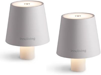 Set di 2 Lampade LED per Bottiglia Innoliving, da tavolo, senza fili touch e dimmerabile, per interni ed esterni, luca naturale 4000K, luca fredda 6000K e calda 3000K, bianca e nera