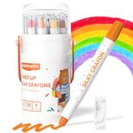 JUPITEARTH 12-Color Crayons for Kids 4-8, Non-Toxic Washable Crayons for Toddlers, Ultra-Silky Easy-Grip Art Supplies, Ideal Coloring Gift for Boys and Girls