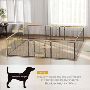 PawHut 12-Panel Dog Playpen, 60cm – Indoor/Outdoor Pet Fence