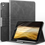 auaua Case for iPad 6th/5th Generation(9.7-Inch, 2018/2017 Model), iPad Air 1/Air 2/iPad Pro 9.7, with Pencil Holder Auto Sleep/Wake Vegan Leather (Gray)