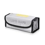 kwmobile LiPo Battery Bag - Storage Pouch for Rechargeable Batteries 7.3" x 3" x 2.4" - Silver/Black