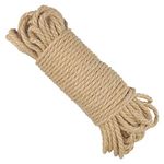 G2PLUS 5MM Thick Jute Rope, 3-Ply Brown Natural Cord Rope, 20M Thick Jute Rope, Strong Hemp Garden Rope, for DIY Crafts Arts and Gardening Applications