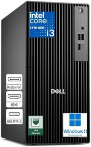 Dell Pro Tower Desktop Computer PC (2026 Edition, AI-Ready) for Business Office Work, Intel Core i3-14100 (16GB DDR5 RAM, 512GB SSD), Windows 11 Pro, for Coding, Video & Photo Editing, Remote Work