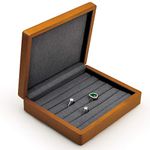 Oirlv Jewellery Box Solid Wood Ring Organiser Earrings Jewelry Drawer Organizer Tray with Lid (Grey)…