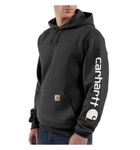 Carhartt Men's Loose Fit Midweight Logo Sleeve Graphic Sweatshirt, Black, L