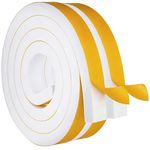 White Door Window Weather Stripping Self Adhesive Foam Tape High Density Foam Sealing Strip Window Insulation Weatherproof Gasket Tape for Doors and Windows (1" W X 3/4" T) Visit the ToLanbbt Store