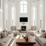 Jowels Extra Long Linen Curtains for High Living Room,Grommet 216 Inch Curtains Custom Made High Ceiling 2 Story Drapes Semi Sheer Curtain for Bedroom Loft Sliding Door(2 Panels,W52 X L216,Cream)