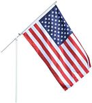 Portable Flag Pole - Premium Flagpole for Camping, The Beach, Tailgating, Includes 3x5 American Flag, Made of High Grade PVC