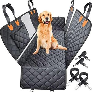 WOWBABEPETS 5-in-1 Convertible Dog Car Seat Cover for Back Seat 100% Waterproof Dog Car Hammock Nonslip Backseat Dog Cover with Mesh Window Pet Seat Protector for Cars, Trucks and SUVs