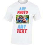 Personalised T-Shirt UK | Design Your Own | Custom Photo & Text | Men & Kids | Personalised Gifts Workwear T Shirt | Create Your Own Customise Tee | Unique Gift White M