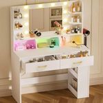 COMHOMA Vanity Desk with Lighted Mi