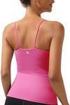 RUNNING GIRL Workout Tank Tops for Women Built in Shelf Bras Padded,Sleeveless Gym Tops Athletic Yoga Shirts(BX3029_Hot Pink_XL)