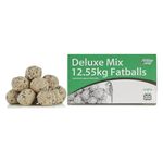 Grumpy Gardener Deluxe Mix Fat Balls – Premium Wild Bird Food – Suet Balls Enriched Ingredients - Nutritious Fat Balls for Wild Birds - Essential Nutrients (150 pack, 12.55kg)