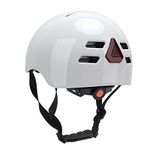 VGEBY Bike Helmet, 1080p Smart Bike Helmet with Camera Front LED Light Taillight Adjustable Head Circumference for Adults Men Women Cycling (White) Ride