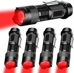 MODOAO Red Light Flashlight, 3 Modes Red Led Flashlight, Focus Zoomable,Use in Night Observation and Outdoor Activities for Camping, Hiking, Night Vision (5)